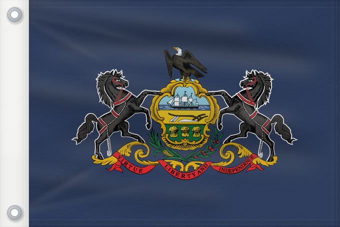 Drapeau, avec deux œillets métalliques et guindant renforcé : Pennsylvania	Pennsylvanie	Pensilvania	Pennsylvanien	ᎤᎩᏓᎵᏱ ᎦᏓᏘ	Ka hae Penekelewinia	ペンシルベニア州の旗 中文：​賓夕法尼亞州州旗	Pennsilvaniae	Pénsówéíniyah Hahoodzo bidah naatʼaʼí	Pennsilfaani	Флаг Пенсильвании	Američke savezne države Pennsylvanie	Pennsylvanias	​賓夕法尼亞州州旗