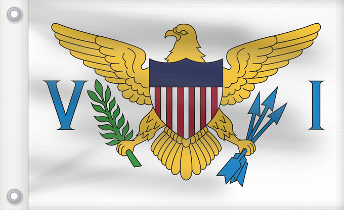 Bandera, con dos ojales metálicos y lado del asta reforzado: Virgin Islands, U.S.