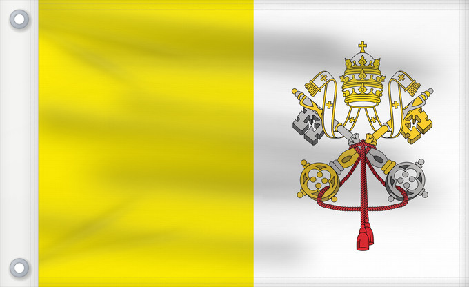 Drapeau, avec deux œillets métalliques et guindant renforcé : Vatican City  2023–present	Vatican City State	Vatican (Saint-Siège)	Ciudad del Vaticano	Vatikanstadt	Città del Vaticano
