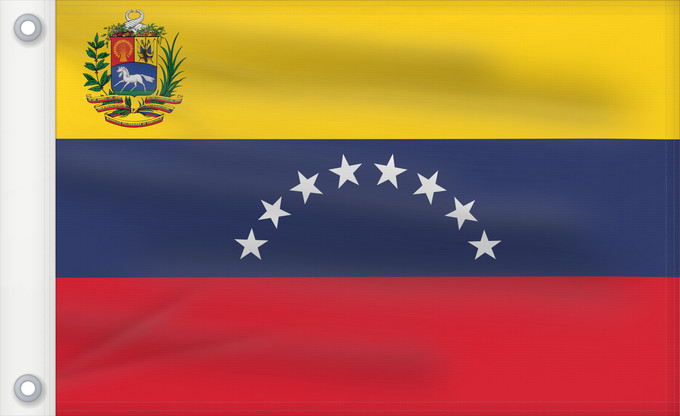 Drapeau, avec deux œillets métalliques et guindant renforcé : Venezuela	Benezuela	Winïxwila wiphala	Veneçuela	Venezuelo	Venezuelako bandera	Poyvi Venesuéla	Winisuyla unanchan	Venezuele