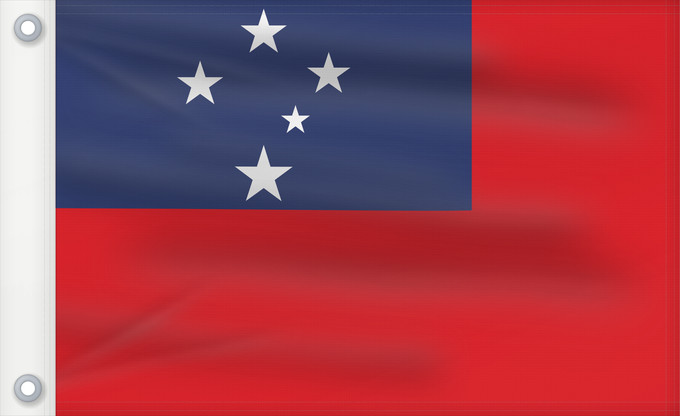 Drapeau, avec deux œillets métalliques et guindant renforcé : Samoa	Pīwari o Hāmoa	Samoe	Fu‘a o Sāmoa