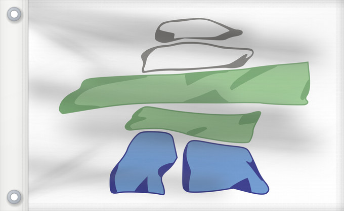 Flag, with two metal eyelets and reinforced hoist: Nunatsiavut Nunatsiavut, Inuit territory in Labrador, Canada Nunatsiavutu