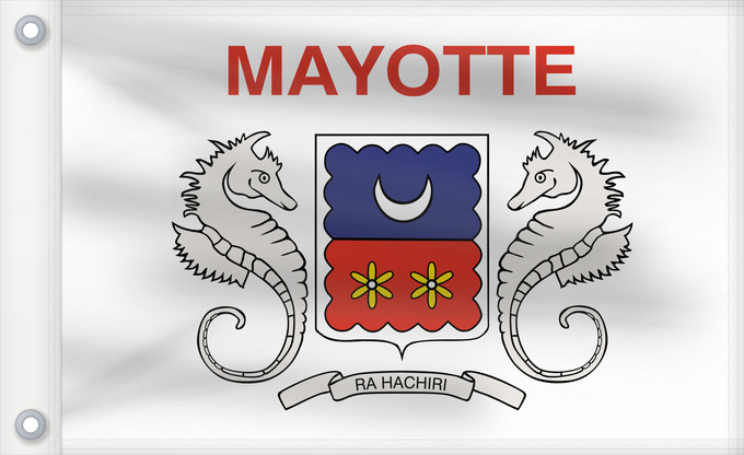 Flag, with two metal eyelets and reinforced hoist: Mayotte local Local, unofficial representative flag of Mayotte Mayotte Uso local
