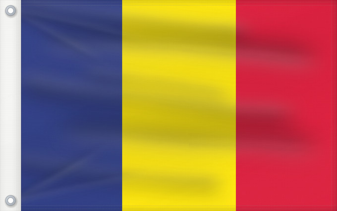 Bandera, con dos ojales metálicos y lado del asta reforzado: Andorra civil Andorra - civil version Andorre Andorra