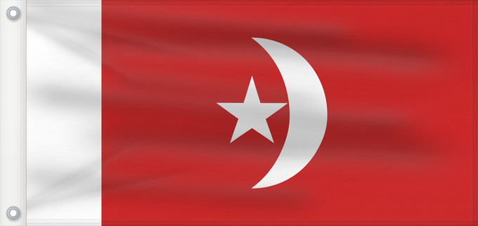 Bandera, con dos ojales metálicos y lado del asta reforzado: Umm al-Qaiwain	Umm al-Quwain	علم إمارة أم القيوين