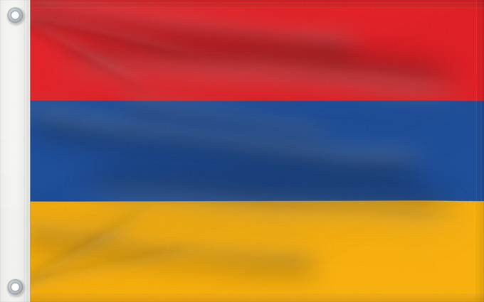 Flag, with two metal eyelets and reinforced hoist: Armenia L Arménie Armenien Dell Armenia Armenië Ерманҭәыла абыраҟ علم أرمينيا ܐܬܐ ܕܐܪܡܝܢܝܐ Ermənistan Әрмәнстан флагы Сцяг Арменіі Сьцяг Армэніі Ermenije Σημαία της Αρμενίας Armenio Armeenia lipp Armenian Örményország Հայաստանի դրոշը სომხეთის დროშა Әрменс