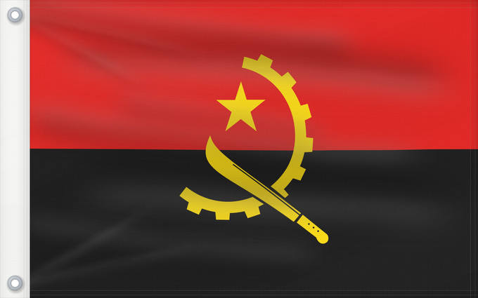 Bandera, con dos ojales metálicos y lado del asta reforzado: Angola	Dell Angola	የአንጎላ ሰንደቅ ዓላማ	علم أنغولا	Angoly	Σημαία της Αγκόλας	پرچم آنگولا	Angolan	अंगोला ध्वज	Bandel a Ngola	Ala Angolayê	Bɛndɛ́lɛ ya Angola	Sainan i Angola	Angolei	Флаг Анголы	Angole	Angoola	Seboko ye Angola	Angolas	அங்கோலா கொடி	Mujeko ya Angola