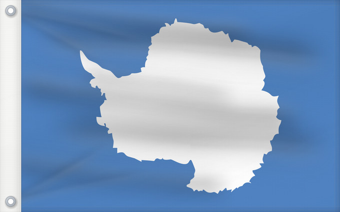 Flag, with two metal eyelets and reinforced hoist: Proposed flag of Antarctica  Graham Bartram	One of several flag proposals for Antarctica	Antarctique	Un de varios banderas propuesta de Antártida	Flaggenvorschlag für die Antarktis	Una delle bandiere proposte per l Antartide	Vörslag för ene Flagg vun Anta