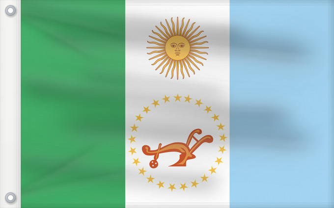 Bandera, con dos ojales metálicos y lado del asta reforzado: Provincia del Chaco	Chaco Province, Argentina	Province de Chaco	Chaco (Provinz)	Chaco Provincia