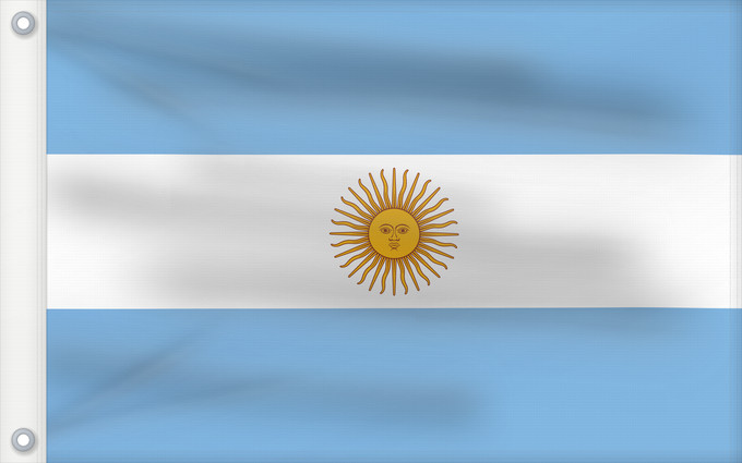Flag, with two metal eyelets and reinforced hoist: Argentina	Argentin	La Argentina	Argentinien	Dell Argentina	Argentinië	Argentyny	আর্জেন্টিনার পতাকা	Argentine	آرژانتین پرچم	Argentiinan	Airgintín	Флаг Аргентины	Argentíny	Argentinas	Прапор Аргентини	​阿根廷国旗