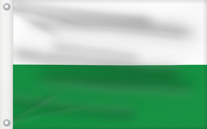 Bandera, con dos ojales metálicos y lado del asta reforzado: Styria	White-green. Colours of the state of Styria	Styrie	Estiria	Weiß-grün. Landesfarben der Steiermark	Stiria
