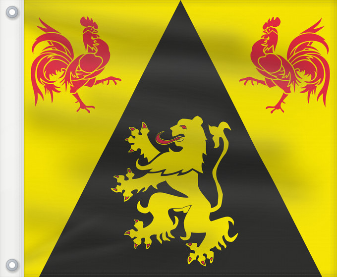 Bandera, con dos ojales metálicos y lado del asta reforzado: Province BE Brabant Wallon	Walloon Brabant	Brabant wallon	Brabante Valón	Wallonien Brabant	Brabante Vallone