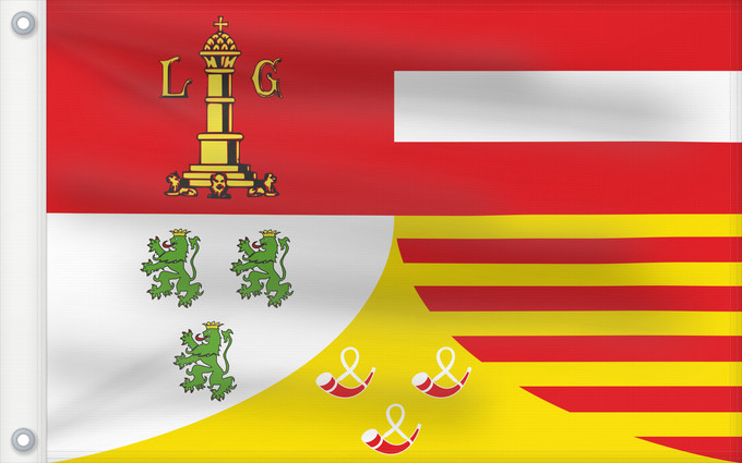 Bandera, con dos ojales metálicos y lado del asta reforzado: Liège (fr)
