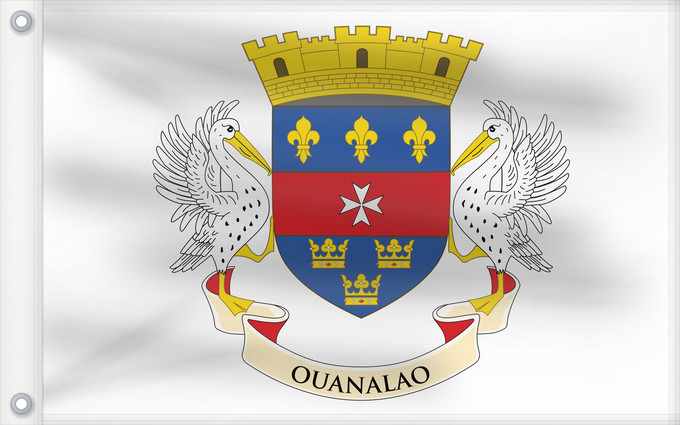 Bandera, con dos ojales metálicos y lado del asta reforzado: Saint Barthélemy