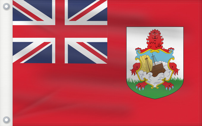 Drapeau, avec deux œillets métalliques et guindant renforcé : Bermuda Bermudes Bermudas Bermudów Bermudas fana Brattagh ny Bermioodee Флаг Бермуд