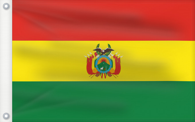Flagge, mit zwei Metallösen und verstärktem Besatzband: Bolivia Civil de la Bolivie Bolivien Bolivië Bolívia Boliwii Boliviens Bolivio Bolivian Wuliwiya wiphala Bolivije Drapea del Boliveye