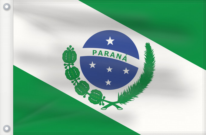 Bandera, con dos ojales metálicos y lado del asta reforzado: Paraná