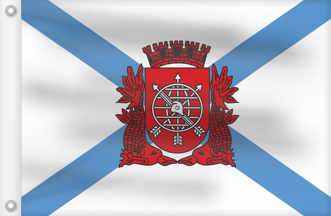 Bandera, con dos ojales metálicos y lado del asta reforzado: Cidade do Rio de Janeiro City of Rio de Janeiro Rio de Janeiro Río de Janeiro Stadt Rio de Janeiro