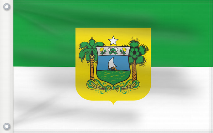 Bandera, con dos ojales metálicos y lado del asta reforzado: Rio Grande do Norte State of Rio Grande do Norte, Brazil Rio Grande do Norte Estado do Rio Grande do Norte, Brasil