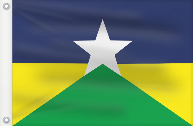 Bandera, con dos ojales metálicos y lado del asta reforzado: Rondônia