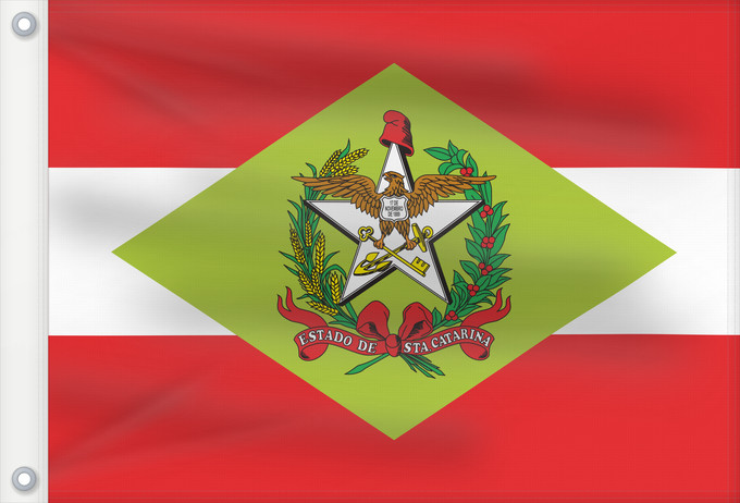 Drapeau, avec deux œillets métalliques et guindant renforcé : Santa Catarina