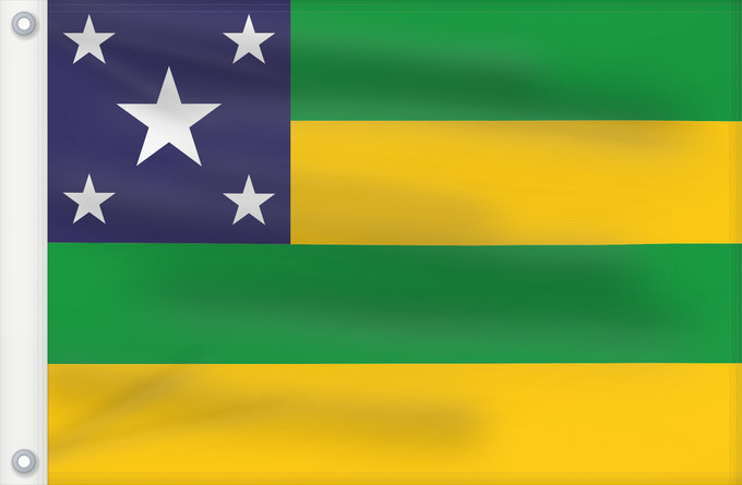 Bandera, con dos ojales metálicos y lado del asta reforzado: Sergipe	State of Sergipe, Brazil	Sergipe, Brasil