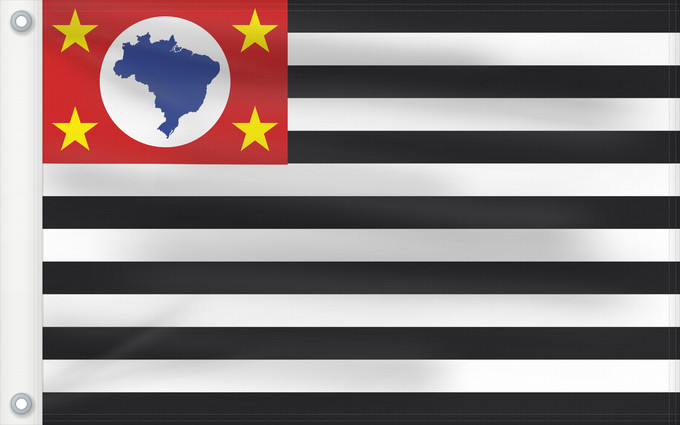 Bandera, con dos ojales metálicos y lado del asta reforzado: São Paulo	Sao Paulo	São Paulo, Brasil