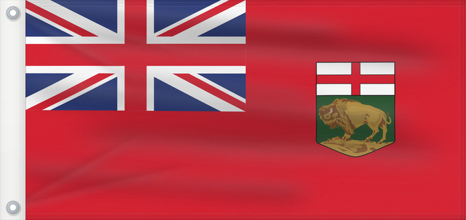 Drapeau, avec deux œillets métalliques et guindant renforcé : Manitoba	Manitoba 	Banniel proviñs Manitoba, Kanada