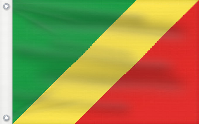 Flag, with two metal eyelets and reinforced hoist: Republic of the Congo Congo République du Congo República del Congo Republik Kongo Repubblica del Congo República do Congo علم الكونغو Banniel Republik Kongo La Respubliko Kongo Kongoar bandera پرچم جمهوری کنگو Dalapo ya Repubilika ya Kongo Bɛndɛ́lɛ ya Re