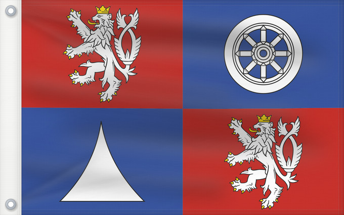 Bandera, con dos ojales metálicos y lado del asta reforzado: Liberec Region	Région de Liberec	Región de Liberec	Region Liberec	Regione di Liberec