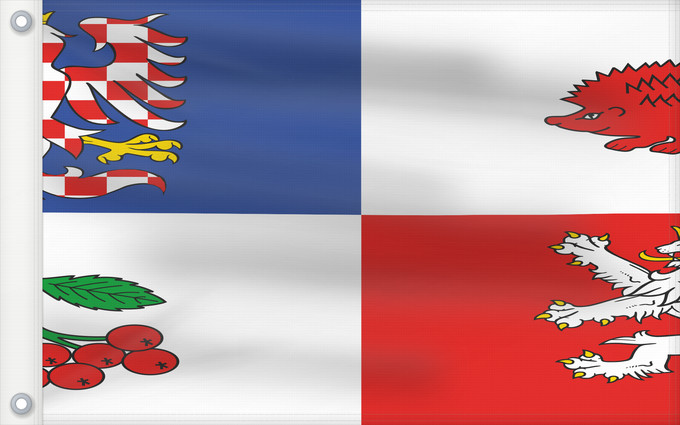 Drapeau, avec deux œillets métalliques et guindant renforcé : Vysocina Region	Vysočina Region	Région de Vysočina	Región de Vysočina	Region Vysočina