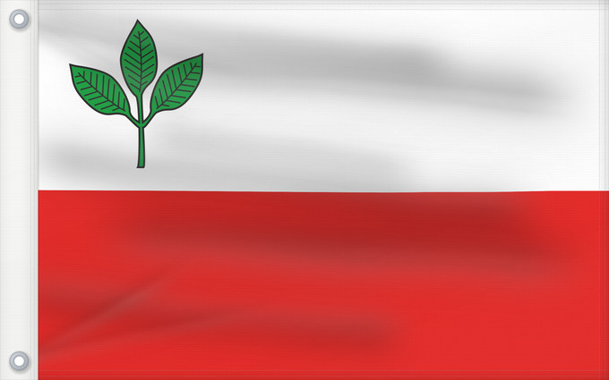 Flag, with two metal eyelets and reinforced hoist: Bucina CZ Bucina Coat of arms