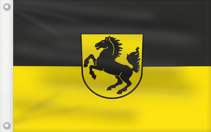 Drapeau, avec deux œillets métalliques et guindant renforcé : Stuttgart, Landeshauptstadt (Region Stuttgart)