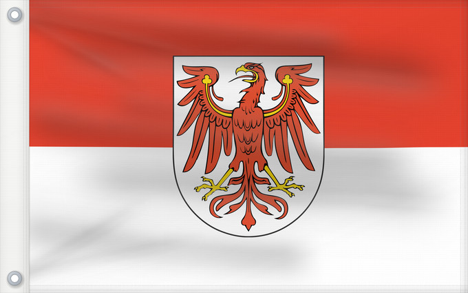 Drapeau, avec deux œillets métalliques et guindant renforcé : Brandenburg Brandebourg Brandeburgo
