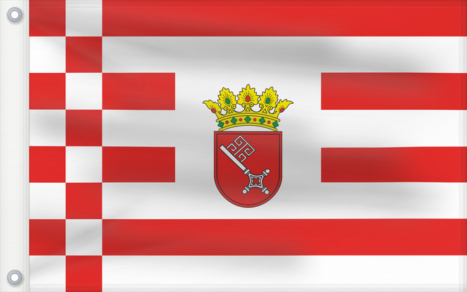 Bandera, con dos ojales metálicos y lado del asta reforzado: Bremen	Brême	Brema