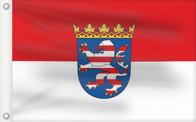 Bandera, con dos ojales metálicos y lado del asta reforzado: Hesse Hessen Assia