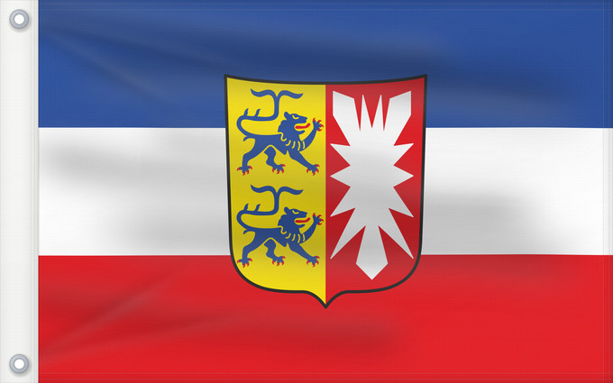 Bandera, con dos ojales metálicos y lado del asta reforzado: Schleswig-Holstein