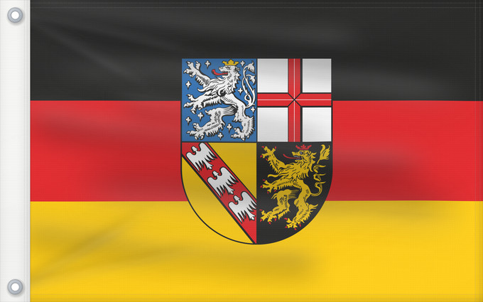 Bandera, con dos ojales metálicos y lado del asta reforzado: Saarland	Sarre