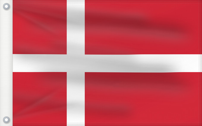 Bandera, con dos ojales metálicos y lado del asta reforzado: Denmark Denmark stutflag version Danemark Dinamarca Dänemarks Danimarca Denemarken Danii علم الدنمارك Danimarka Сцяг Даніі Национално знаме на Дания Banniel Danmark Danske Dánská vlajka Danmarks flag - Dannebrog Σημαία της Δανίας Danio - Dannebrog Taan
