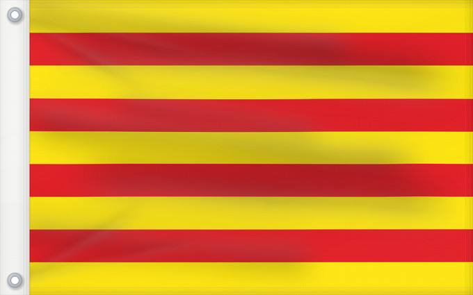 Flag, with two metal eyelets and reinforced hoist: Catalonia The senyera La seniera La señera Die senyera Dell Aragón traslitterata in spagnolo come señera La senyera La Senjera