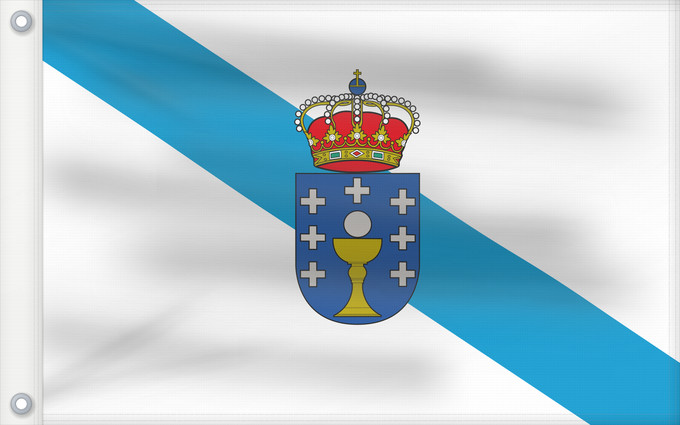Flag, with two metal eyelets and reinforced hoist: Galicia Galice Galizia