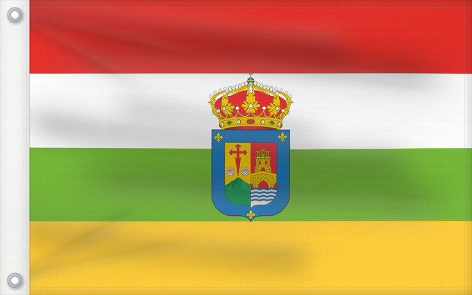 Bandera, con dos ojales metálicos y lado del asta reforzado: La Rioja