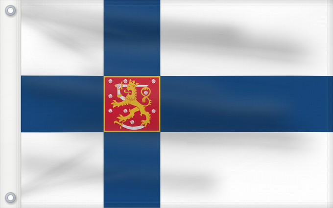 Bandera, con dos ojales metálicos y lado del asta reforzado: Finland	Finlande	Finlandia	Finnland	Finlandese	Finlândia	Finlandii	Þjóðfáni Finnlands	Finská vlajka	Finlands	Finnlando	Soome lipp	Suomen	Fionlainne	Finnország	Finnlands	Finniae	Finnesche Fändel	Somijas	Il-Bandiera tal-Finlandja	Finlands flagg	Det finske f