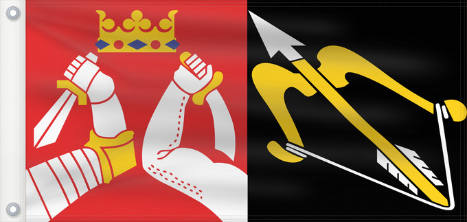 Flag, with two metal eyelets and reinforced hoist: Itä-Suomen lääni