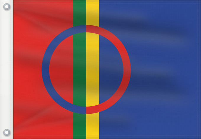 Bandera, con dos ojales metálicos y lado del asta reforzado: Sami The Sami Laponie Laponia Lappland Lapponia Sámská vlajka Samea Saamen Det samiske flagget Sámi leavga Samernas