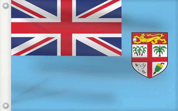 Bandera, con dos ojales metálicos y lado del asta reforzado: Fiji	Fidji	Fiyi	Fidschi