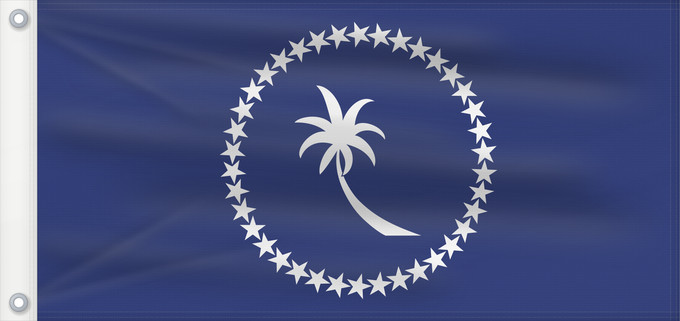 Drapeau, avec deux œillets métalliques et guindant renforcé : Chuuk	Chuuk  state within the Federated States of Micronesia  - colours and 1 2 dimensions based partly on templates at The World Flag Database and Photo of flag in use	Chuuk 