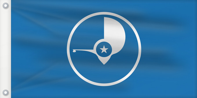 Drapeau, avec deux œillets métalliques et guindant renforcé : Yap	Guaire