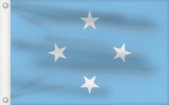 Bandera, con dos ojales metálicos y lado del asta reforzado: Federated States of Micronesia	Micronesia	Micronésie	Mikronesien