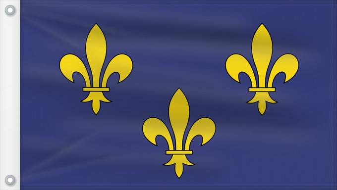Bandera, con dos ojales metálicos y lado del asta reforzado: Île-de-France Unofficial Non-officiel de la région Île-de-France en France 이 것은 일드프랑스의 깃발입니다